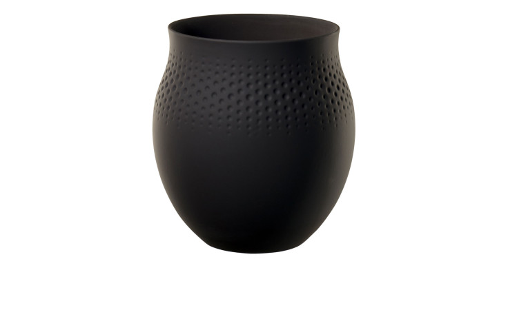 Vase Manufacture Collier Perle 16,5 cm in schwarz