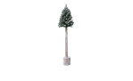 Weihnachtsbaum 130 cm aus Kiefer und PVC mit einer grünen Tanne und braun / weißen Stiel.