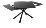 Esstisch Nizza mit Tischplatte aus Keramik & Sicherheitsglas in Schwarz und matt-schwarzem Metall-Gestell, Funktion