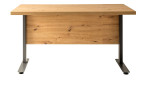 Schreibtisch Renatura mit einer Tischplatte in Artisan Eiche und einem anthraziten gestell.